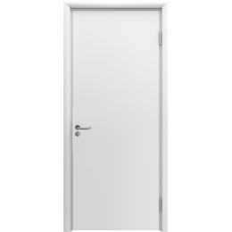 Влагостойкая дверь ПВХ EtaDoor гладкая белая одностворчатая с ПВХ кромкой