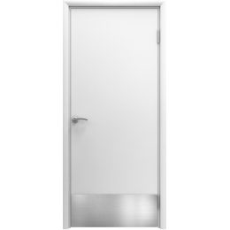 Влагостойкая дверь ПВХ EtaDoor гладкая белая одностворчатая с ПВХ кромкой