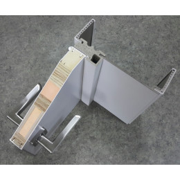 Влагостойкая дверь ПВХ EtaDoor RAL 7001 одностворчатая с алюминиевой кромкой