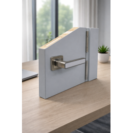 Влагостойкая дверь ПВХ EtaDoor RAL 7001 одностворчатая с алюминиевой кромкой