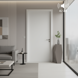 Дверь звукоизоляционная ДГ-600 Белый бархат 42 Дб