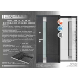 Дверь входная уличная Скандинавия, цвет графит патина