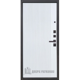 Дверь входная Страж К-14, цвет Черная шагрень, Вставка Орех каньон коньяк 666-2, панель - 3k yodoors-14 цвет velluto bianco ag 700 (YoDoors-14)